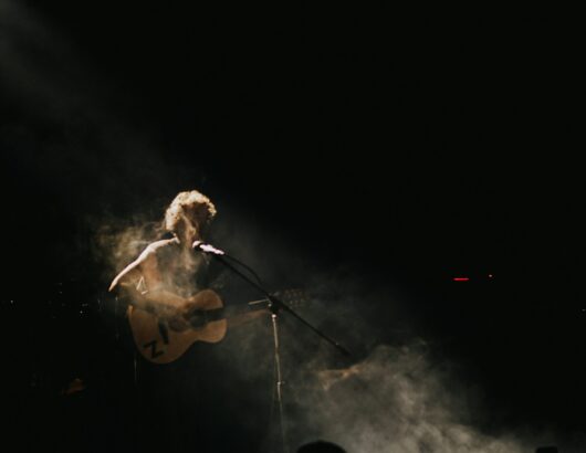 The image of the perfromer on the stage