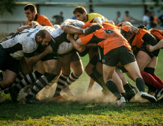 The image of the group of rugby players