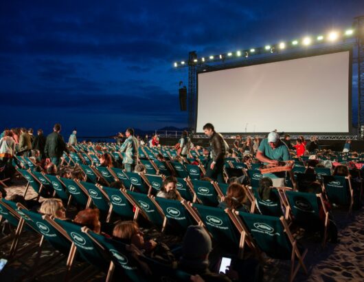 The image of the outdoor cinema